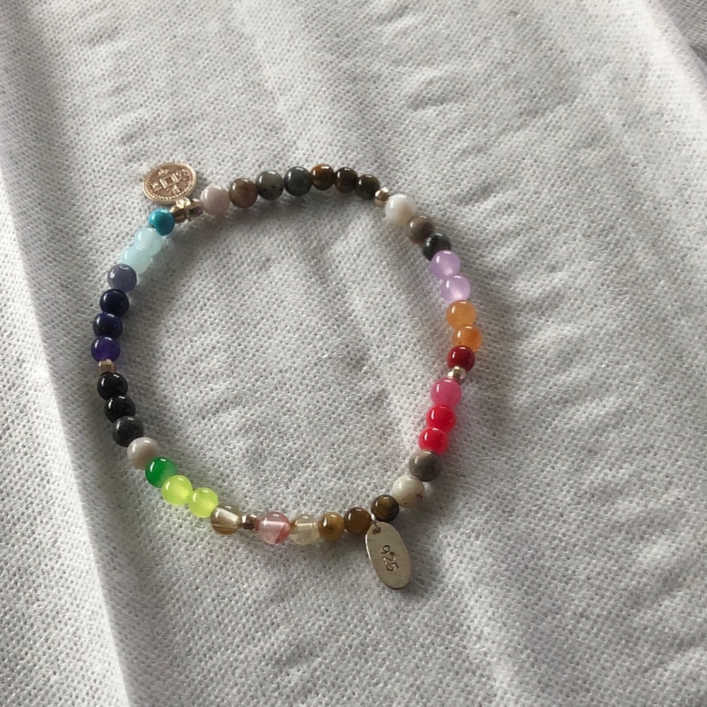 Multicolor Beaded Bracelet with Charms